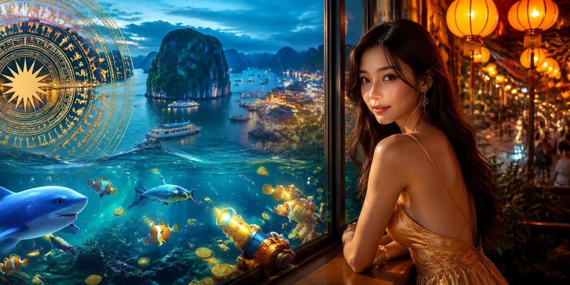 Khung cảnh vịnh Hạ Long kết hợp với trải nghiệm cá cược trên ứng dụng ace68